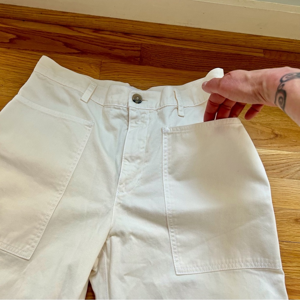 Velvet By Graham & Spencer Brylie Ivory Cotton Twill Pants - Picture 7 of 16